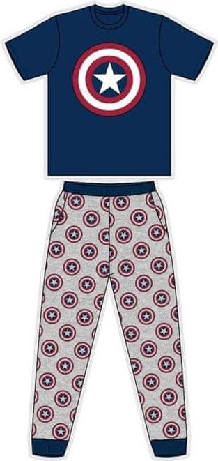 TDP TEXTILES Pánské bavlněné pyžamo Avengers Captain America S (small) - obrázek 1