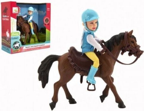 Teddies Kůň + panenka/panáček žokej plast 20cm v krabici 23x23x9,5cm - obrázek 1