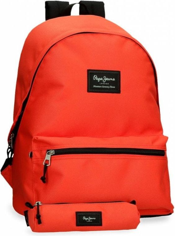 Joummabags PEPE JEANS® Basic Color Red, Studentský batoh + pouzdro, 6329221 - obrázek 1