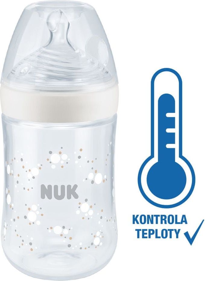 Nuk Nature Sense láhev s kontrolou teploty 260ml bílá - obrázek 1