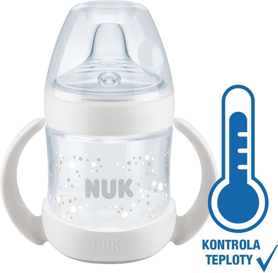 Nuk lahvička na učení Nature Sense s kontrolou teploty 150ml bílá - obrázek 1