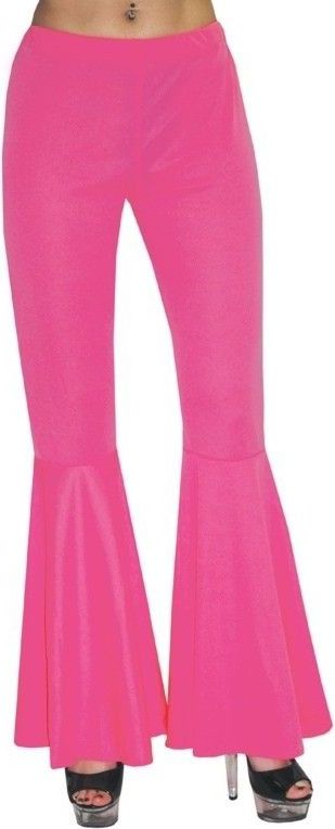 funny fashion Dámský kostým Zvonové kalhoty růžové 44-46 - obrázek 1