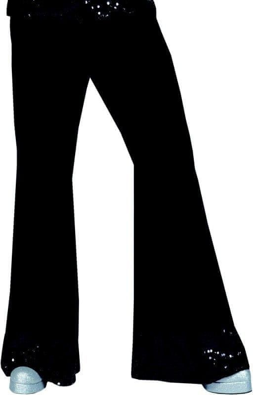 funny fashion Pánské zvonové kalhoty černé 52-54 - obrázek 1