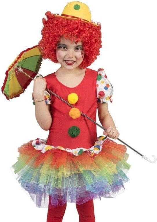 funny fashion Dětský kostým Klaunka duhová 116 - obrázek 1