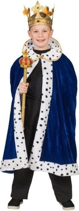 funny fashion Dětský kostým Královský plášť modrý 140 - obrázek 1