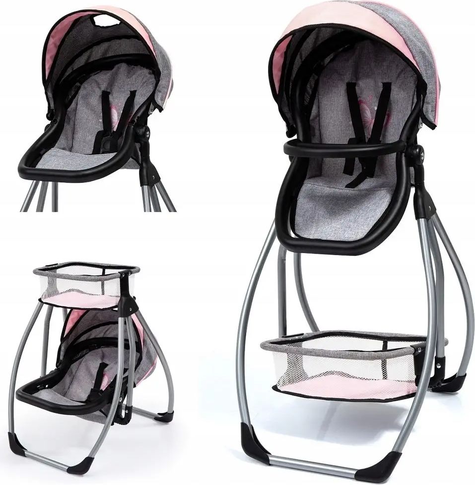 Bayer Design Jídelní židlička Trio růžová/šedá - obrázek 1