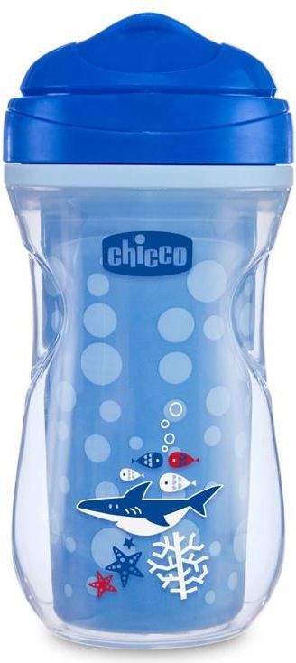Chicco Hrneček Active termo s tvrdým pítkem 200 ml, modrý, žralok 14m + - obrázek 1