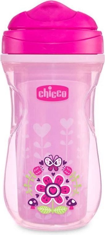 Chicco Hrneček Active termo s tvrdým pítkem 200 ml, růžový, květiny 14m + - obrázek 1