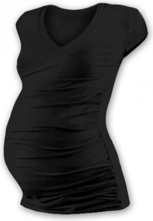 Těh. tričko MINI rukáv s výstřihem do V - černé, Velikosti těh. moda S/M - obrázek 1