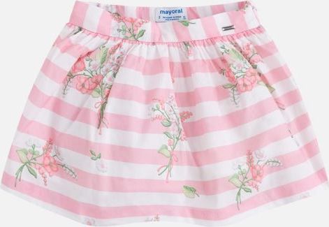 MAYORAL dívčí sukně pruhy - bílo růžová - 122 cm - obrázek 1