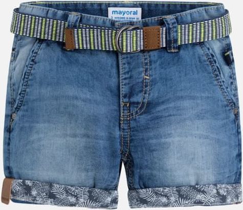 MAYORAL chlapecké kraťasy jeans s páskem - modré - 98 cm - obrázek 1