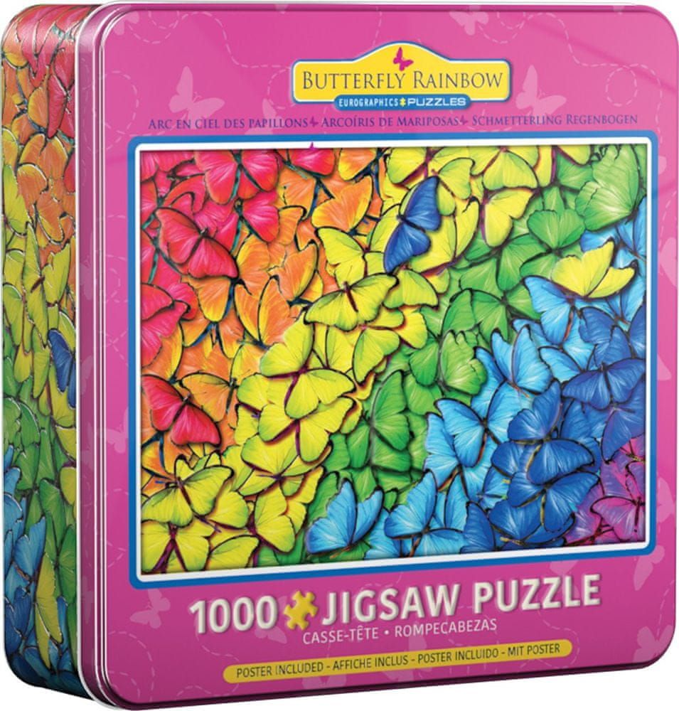 EuroGraphics Puzzle v plechové krabičce Motýlí duha 1000 dílků - obrázek 1