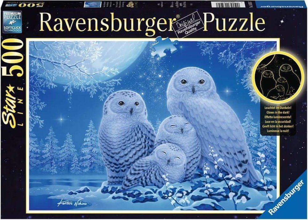 Ravensburger Svítící puzzle Sovy 500 dílků - obrázek 1