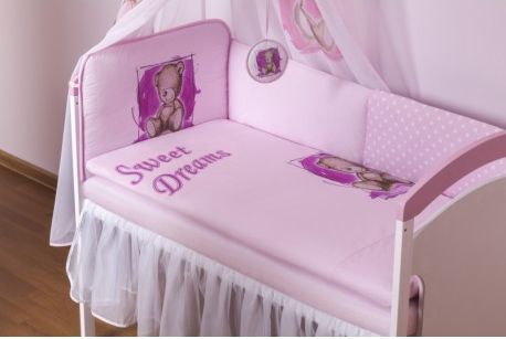 Šifónový volánek Baby Nellys Sweet Dreams by Teddy - bílý - obrázek 1