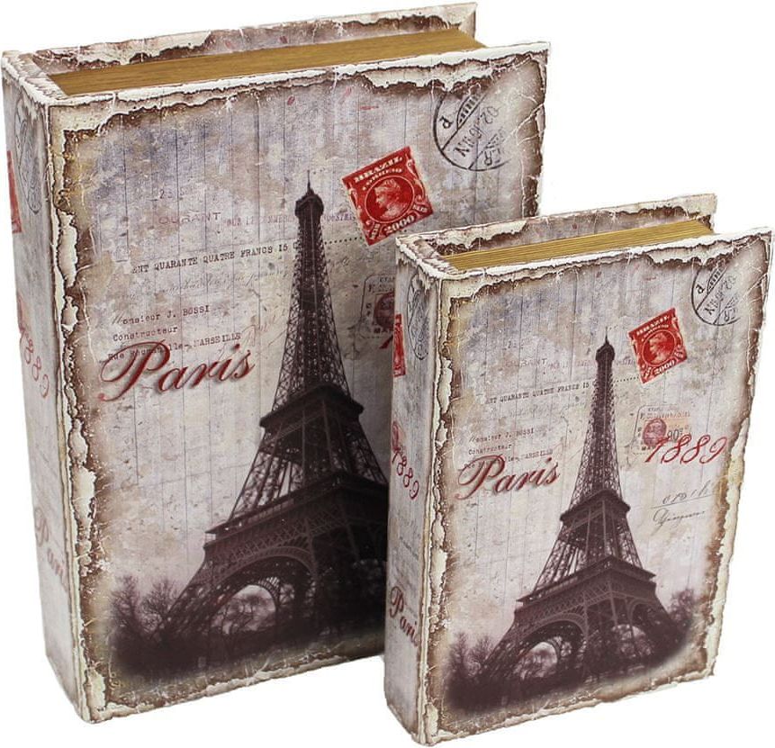 Morex Dřevěná kniha Paris, 2ks D0558 - obrázek 1