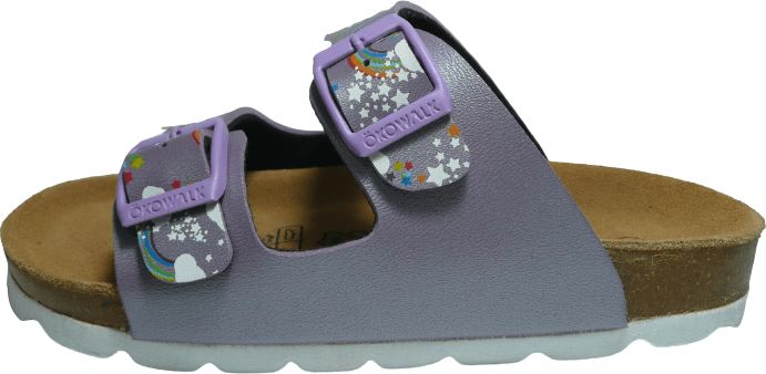 Slobby dívčí biokorkové pantofle RAINBOW 31 fialová - obrázek 1