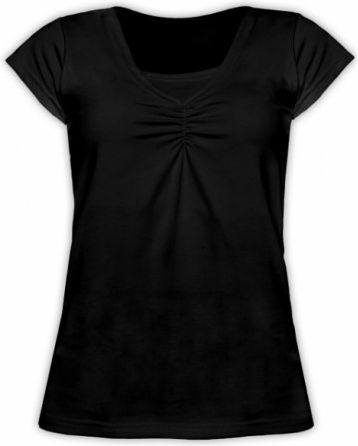 Kojící,těhotenské triko KARIN - černé, Velikosti těh. moda S/M - obrázek 1