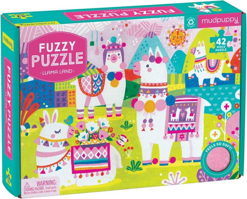 Mudpuppy Fuzzy Puzzle - Země Llam (42 ks) / Fuzzy Puzzle Llama Land(42 pc) - obrázek 1