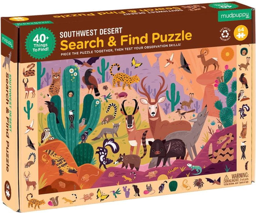 Mudpuppy Puzzle hledej a najdi - Poušť (64 ks) / Search & Find Puzzle Desert (64 pc) - obrázek 1
