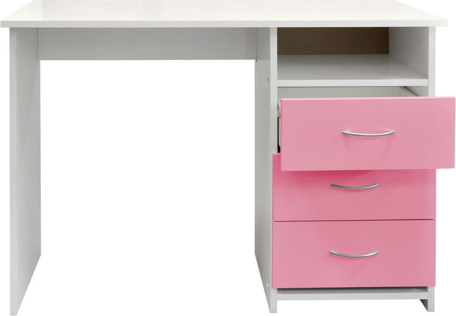 IDEA Idea nábytek Psací stůl 44 růžová/bílá - obrázek 1