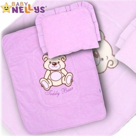 Sada do kočárku Medvídek TEDDY BEAR Baby Nellys - fialová - obrázek 1