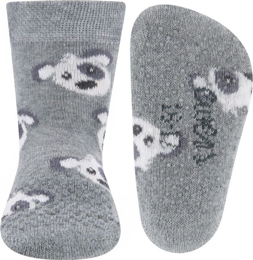 EWERS chlapecké protiskluzové ponožky ABS s pejskem 225074_1 16-17 šedá - obrázek 1