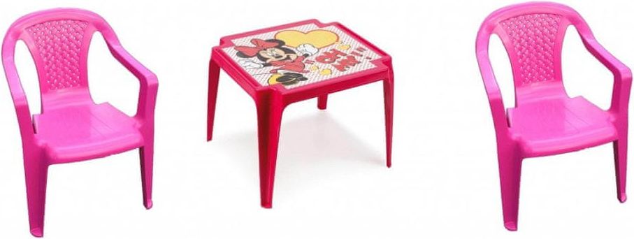 IPAE sada růžová 2 židličky + stoleček MINNIE - obrázek 1