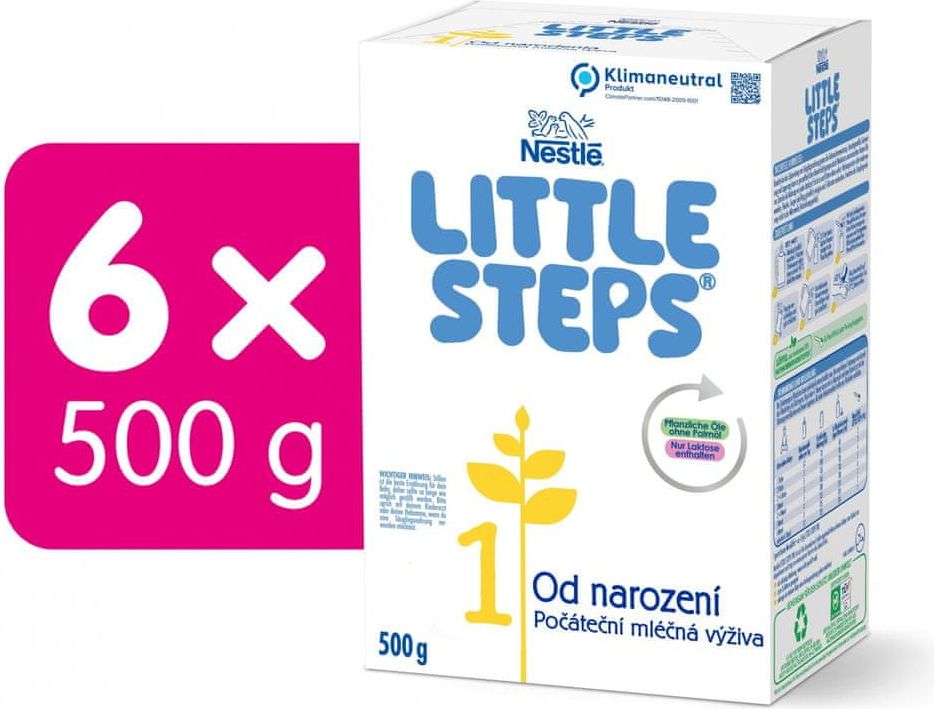 Nestlé LITTLE STEPS 1, počáteční mléčná kojenecká výživa, od narození, 6x 500 g - obrázek 1