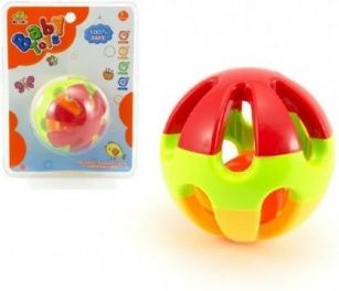 Chrastítko koule plast 8cm na kartě 3m+ - obrázek 1