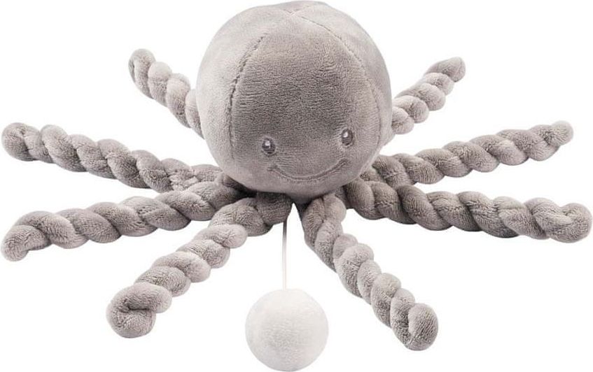 Nattou NATTOU První hrající hračka pro miminka chobotnička PIU PIU Lapidou grey 0m + - obrázek 1