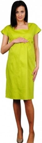 Těhotenské šaty ELA - limetka, Velikosti těh. moda XL (42) - obrázek 1