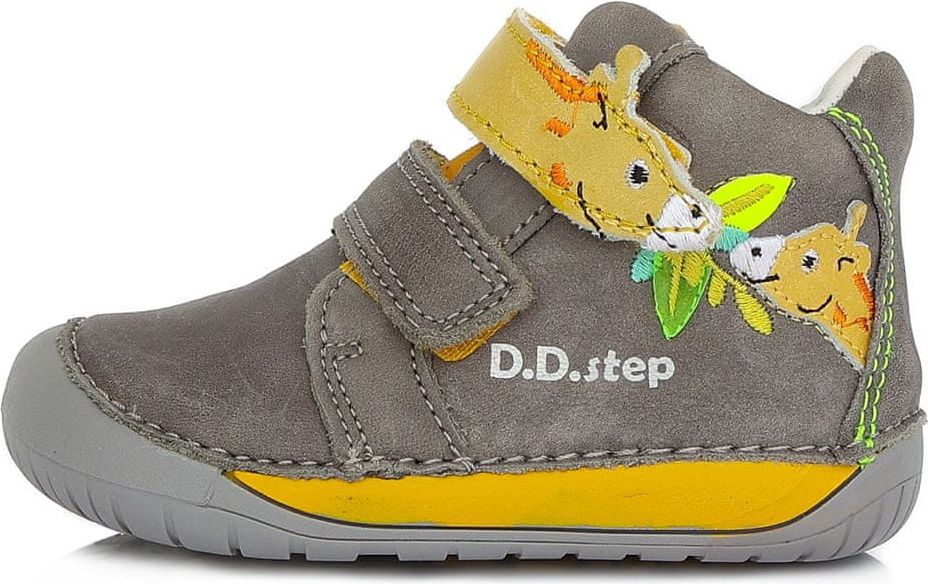 D-D-step chlapecká barefoot kožená kotníčková obuv S070-880A 20 šedá - obrázek 1