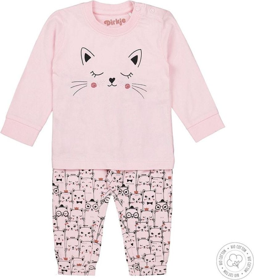 Dirkje dívčí pyžamo - kočičky WDB0502 50/56 růžová - obrázek 1