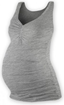 Těhotenský topík JOLANA - šedý melír, Velikosti těh. moda S/M - obrázek 1