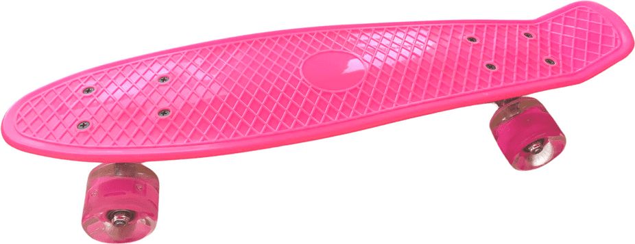 Pennyboard s LED kolečky, 56 cm PINK S-151 - obrázek 1