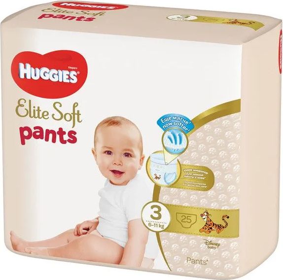 Huggies Elite Soft Pants č.3 - 25 ks - obrázek 1