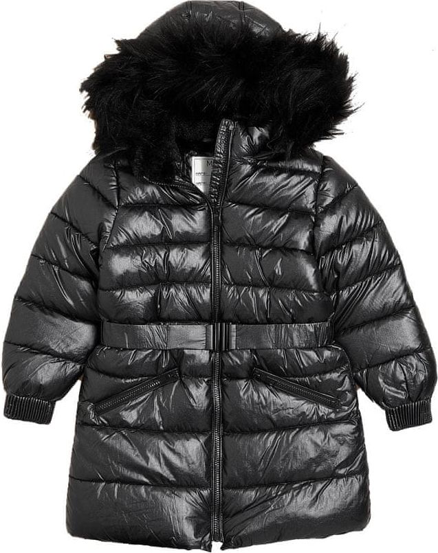 Marks & Spencer Dlouhý zateplený metalický kabát s technologií Stormwear™ (2–16 let) černá 7-8 let - obrázek 1