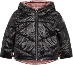 MAYORAL dívčí oboustranná bunda vycpaná zimní černá, neon růžová - 110 cm - obrázek 1