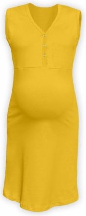 Těhotenská, kojící noční košile PAVLA bez rukávu - žlutá, Velikosti těh. moda L/XL - obrázek 1