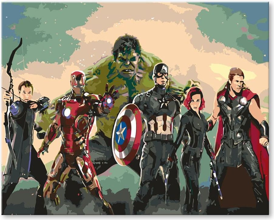 ZUTY Malování podle čísel - AVENGERS ASSEMBLE YES 80x100 - obrázek 1