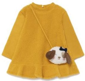 MAYORAL dívčí šaty ovečka s kabelkou hořčicová - 86 cm - obrázek 1