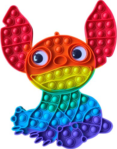 Pop It POP IT Rainbow antistresová hračka Stitch JUMBO 30 cm - obrázek 1