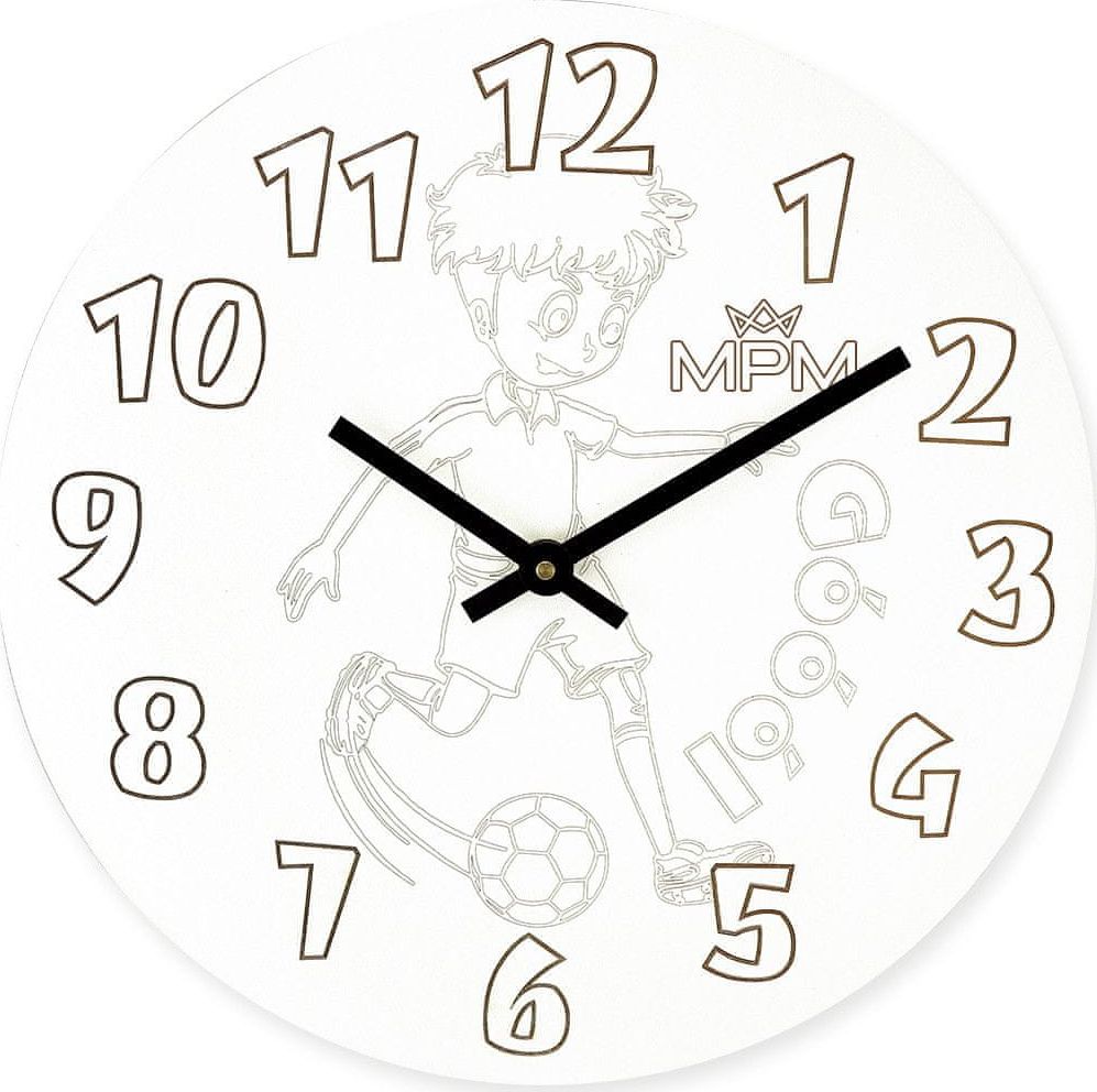 ONGRE-Originální dřevěné nástěnné hodiny MPM Ongre s dětskými motivy - obrázek 1