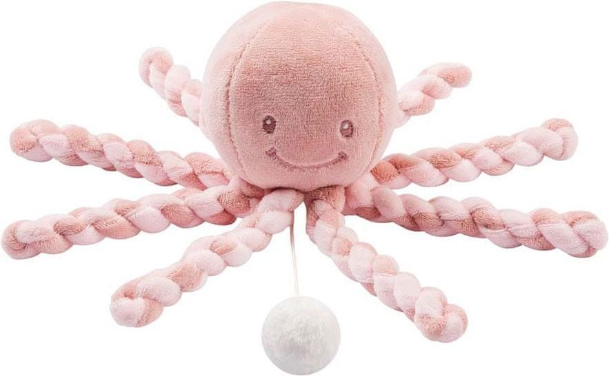 Nattou NATTOU První hrající hračka pro miminka chobotnička PIU PIU Lapidou old pink / light pink 0m + - obrázek 1