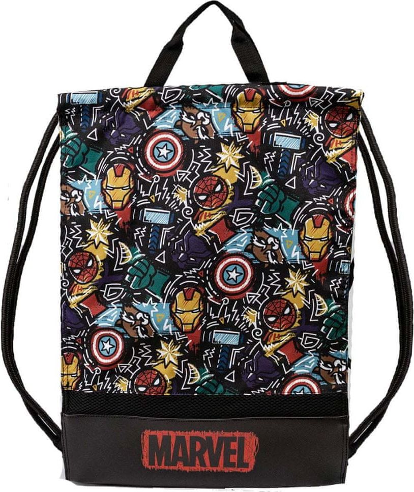 CurePink Batoh - pytlík gym bag Marvel|Avengers: Trend (34 x 49 cm) - obrázek 1