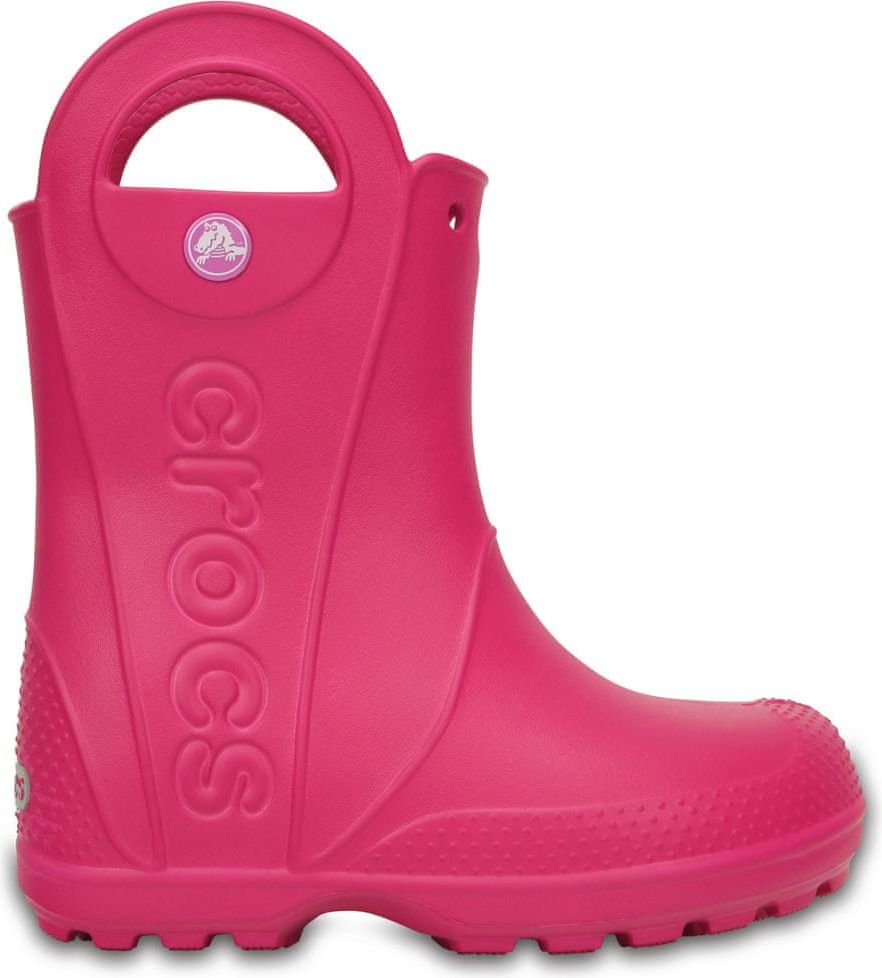 Crocs Dětské holínky Crocs Handle It Rain Boot Kids Candy Pink, modrá vel. 28,5 - obrázek 1