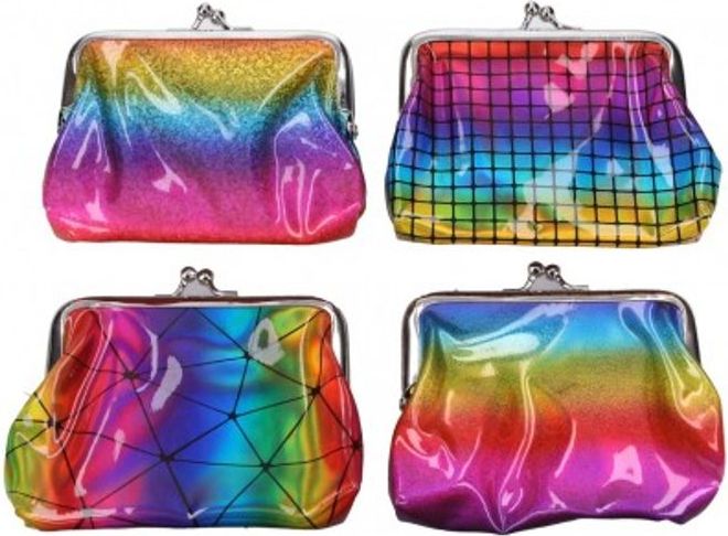 Wiky Peněženka dívčí duhová plast 12x10cm mix barev v sáčku - obrázek 1