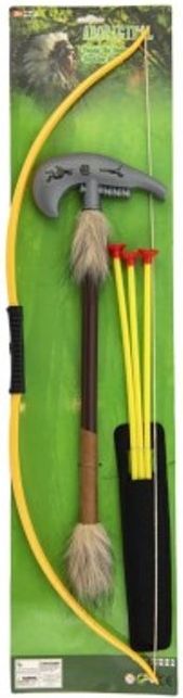 Teddies Luk indiánský 70cm + 3 šípy s přísavkami + tomahawk plast v sáčku - obrázek 1
