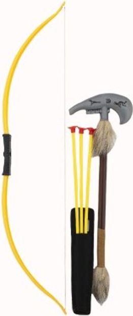 Teddies Luk indiánský 70cm + 3 šípy s přísavkami + tomahawk plast v sáčku - obrázek 3