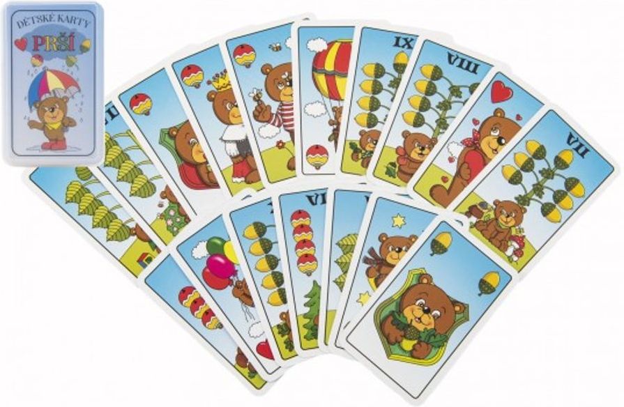 Bonaparte Prší jednohlavé dětské společenská hra - karty v plastové krabičce 7x11x2cm - obrázek 1